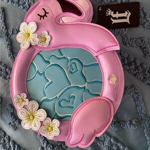Loungefly Pink and Blue Flamingo Shoulder Bag